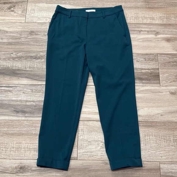 LOFT The Devin Slim Cuffed Pants - Teal Color - Picture 1 of 5